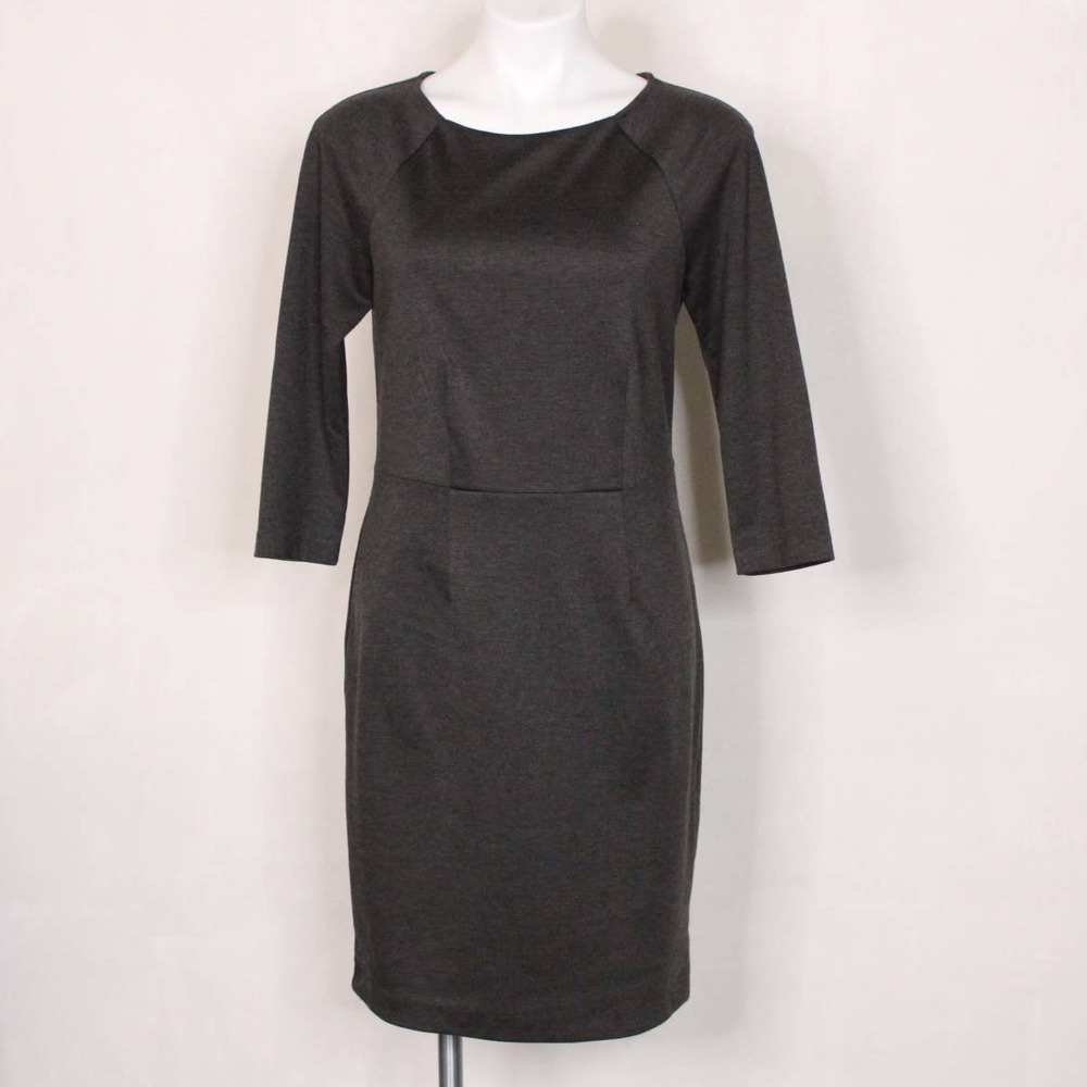 The Limited Gray 3/4 Sleeve Midi Dress